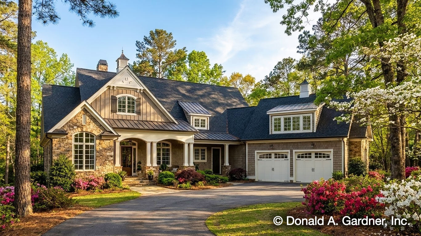 Modification Request for Plan 270039AF: Newport-Style House Plan with Angled  Garage and Optional Finished Lower Level - 3481 Sq Ft | Architectural  Designs, image size:1366x768