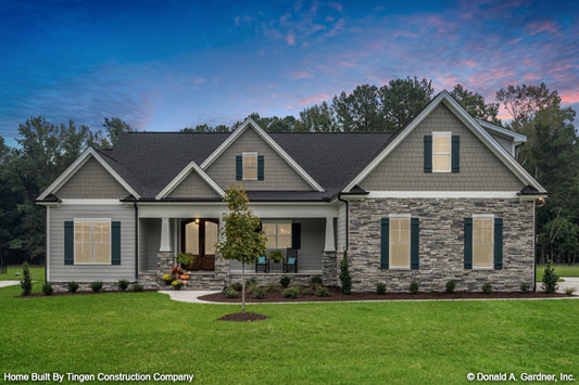 Front exterior of The Tanner house plan 1418.