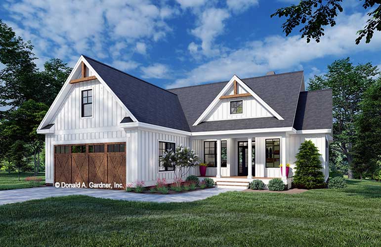 Front rendering of The Gemma house plan 1587.