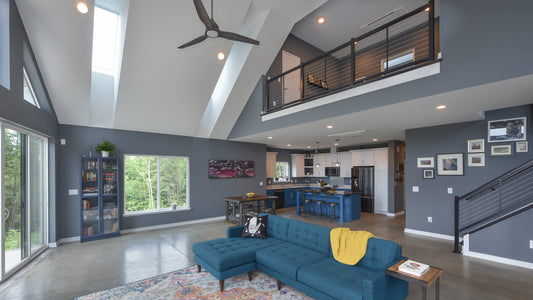 Great room with skylights from The Northwood house plan 209.