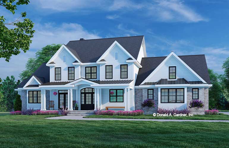 Front rendering of The Lorenzo house plan 6005.