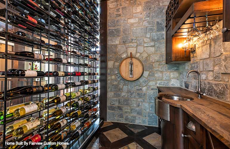 Wine cellar in The Crowne Canyon house plan 732.