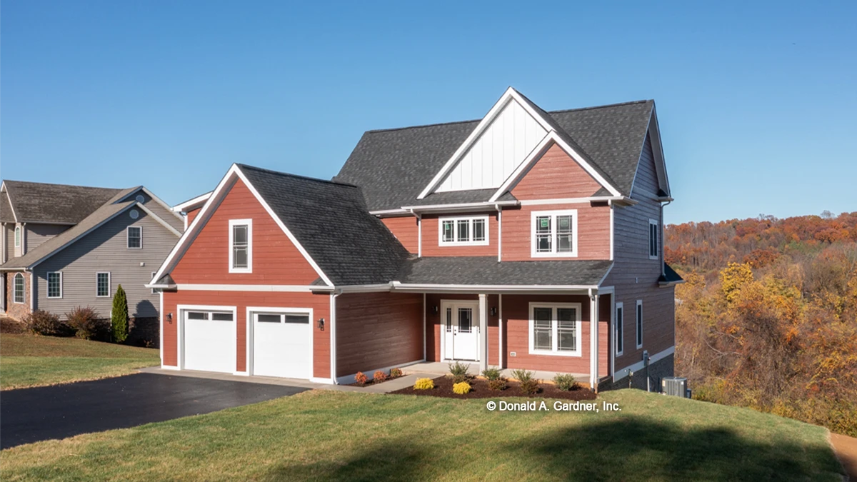 Front exterior of The Applecross house plan 1501. 