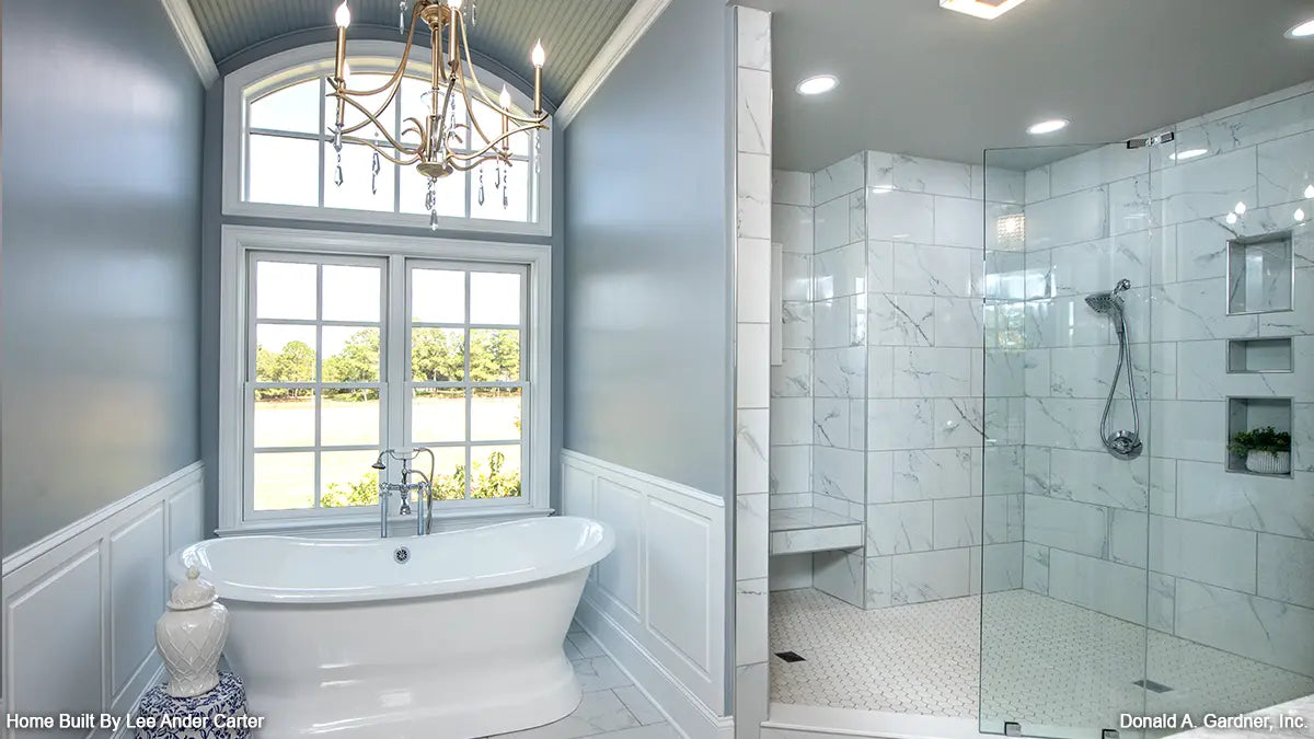 Master bathroom of The Chaucer house plan 1379.