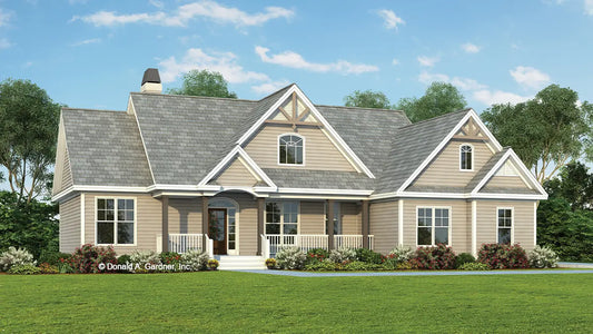 Front rendering of The High Pointe house plan 713.