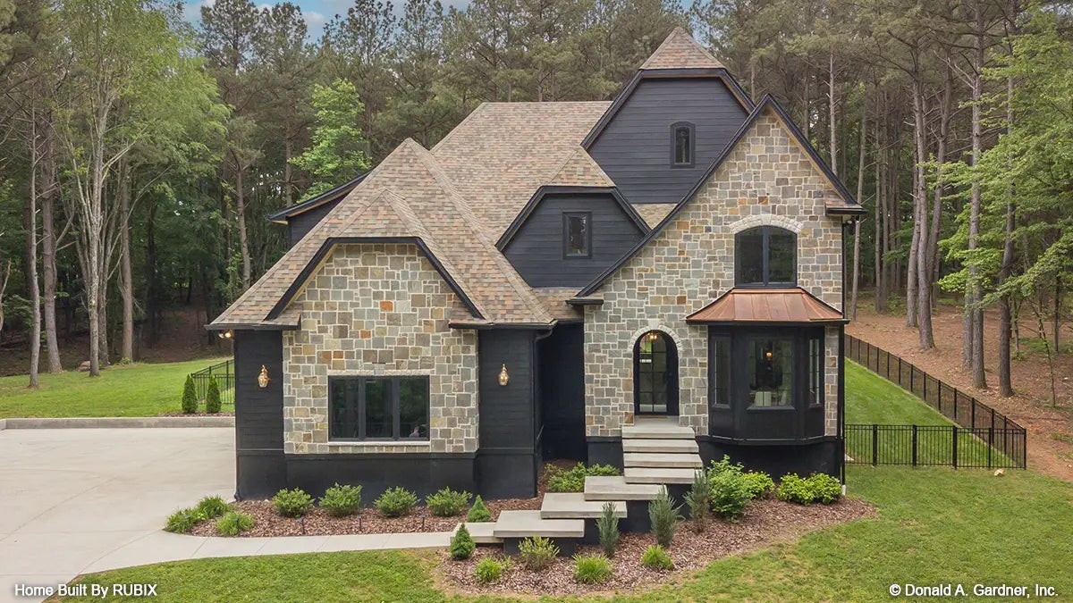 Front exterior of The Rometta house plan 1210.