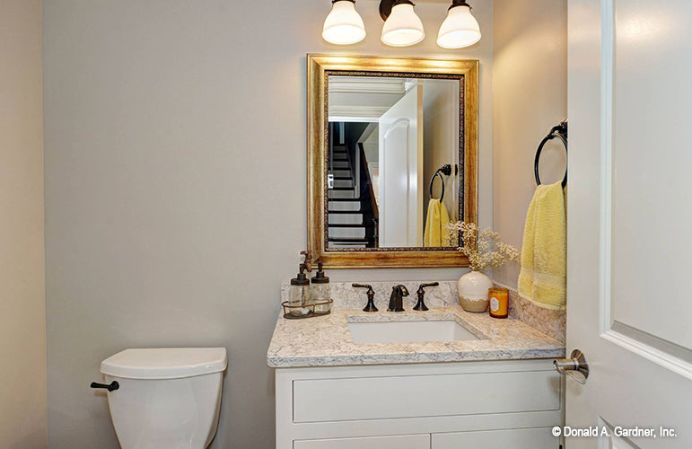 Powder room with sink vanity. The Barclay plan 248.