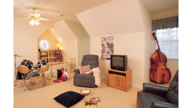 This is a photo of the bonus room for traditional house plan 297 The Irwin as built by a customer