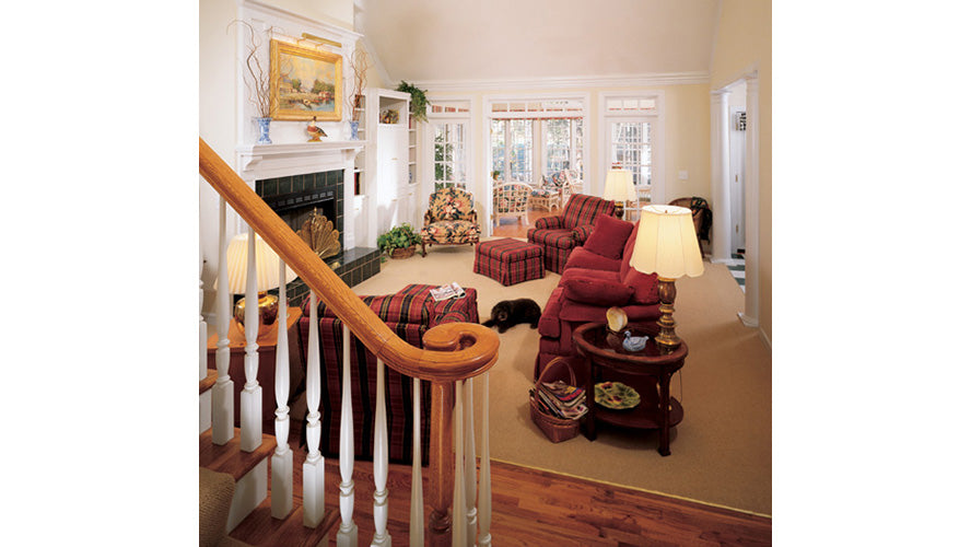 This is a photo of the great room for traditional house plan 297 The Irwin as built by a customer