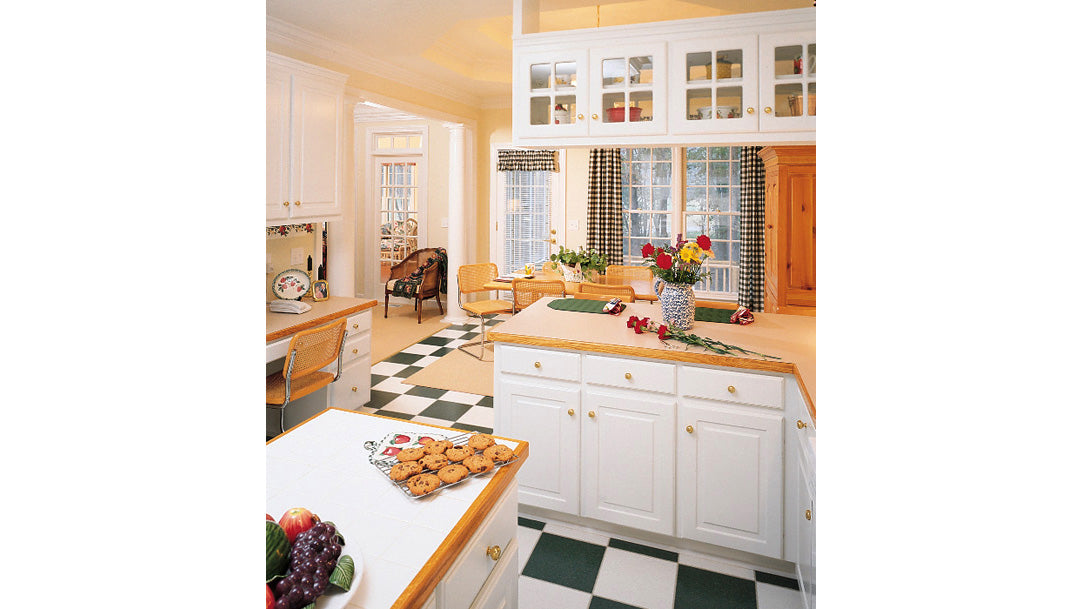 This is a photo of the kitchen island for traditional house plan 297 The Irwin as built by a customer