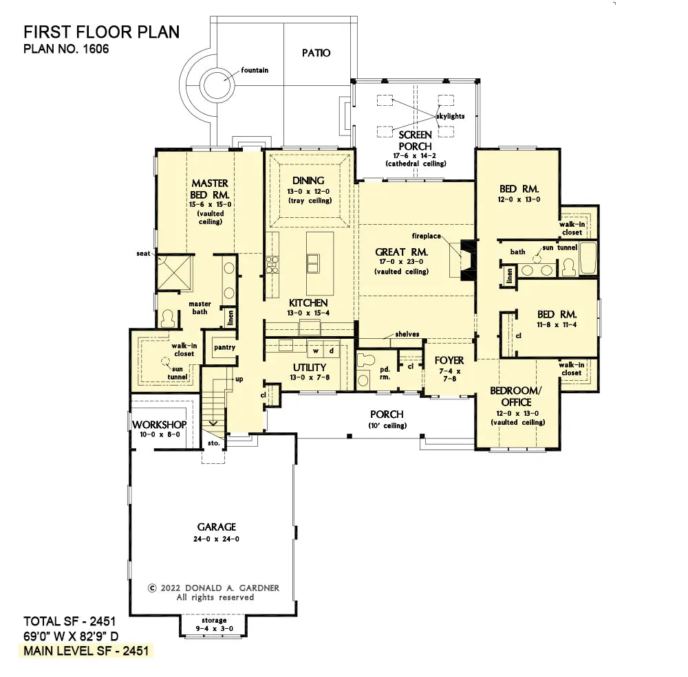 This is the first floor plan image for modern farmhouse plan 1606 The Alastor