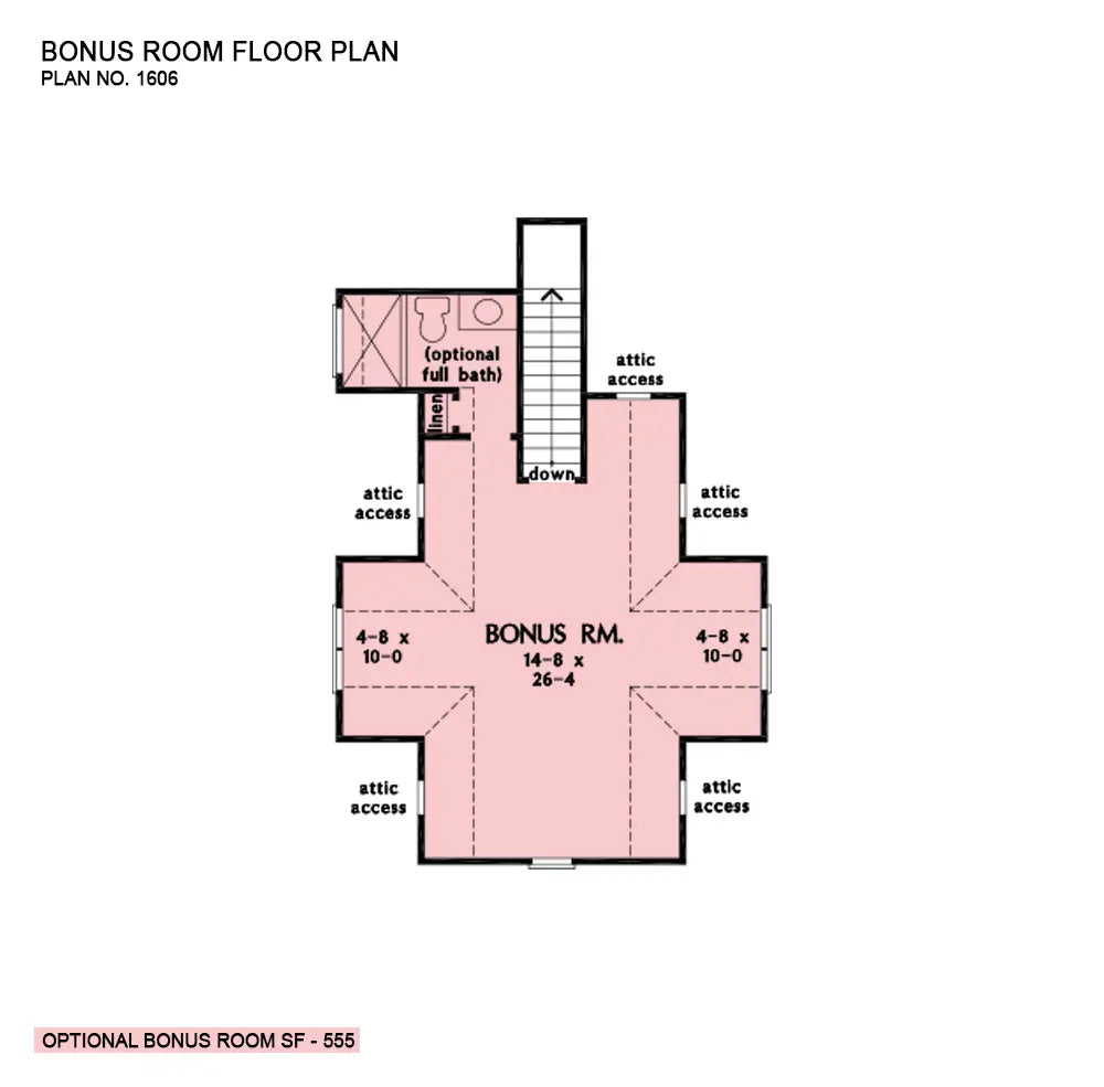 This is the second floor plan image for one story house plan 1606 The Alastor