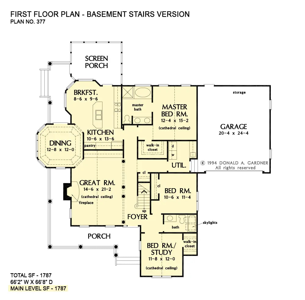 This is the first floor plan image for small house plan 377 The Altamont