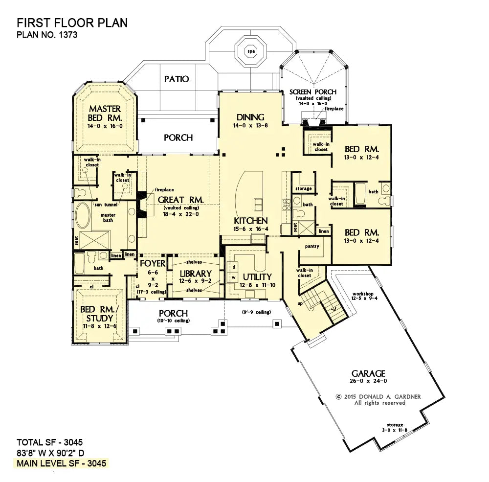 This is the first floor plan image for house plan 1373 The Ambroise