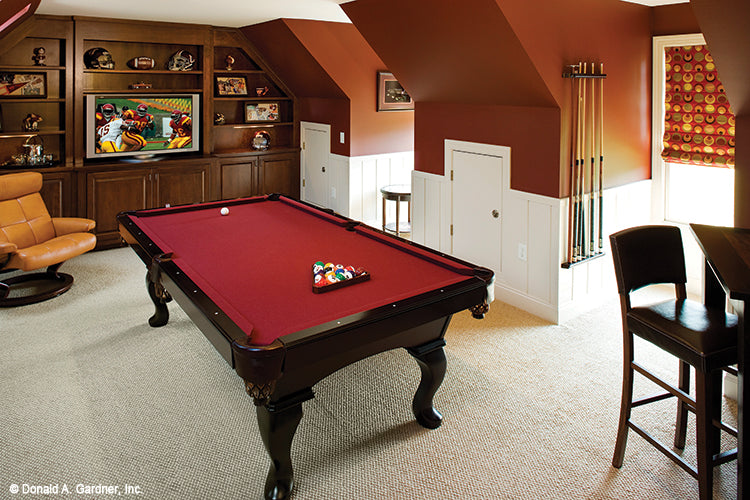 Clipped ceilings in the bonus room. The Amherst plan 753.