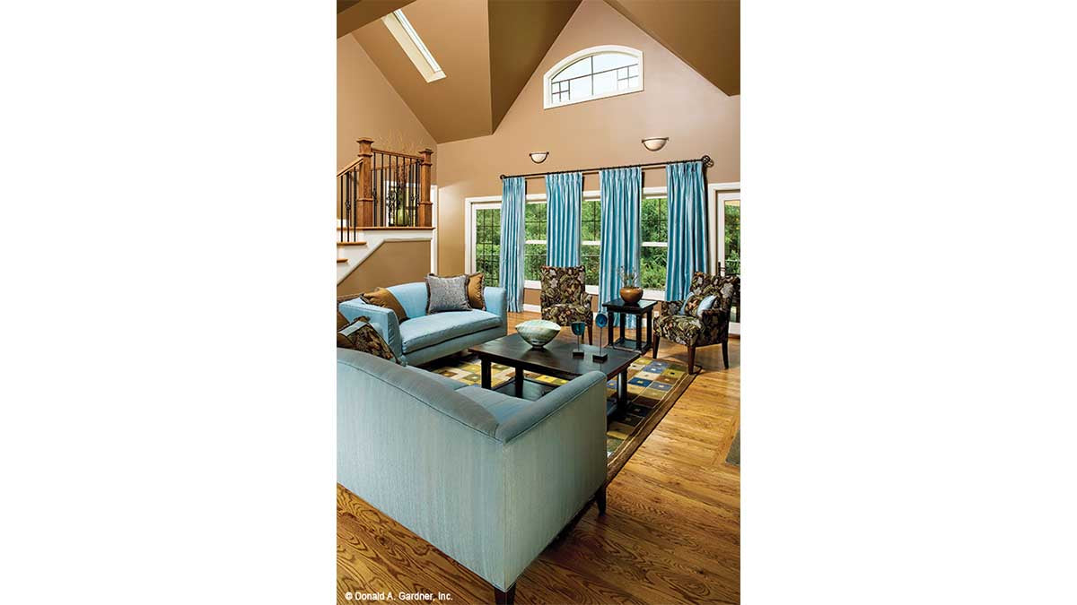 Second story living room with skylights. The Amherst plan 753.