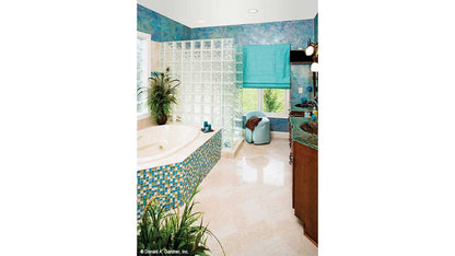 Soaking tub in the master bathroom. The Amherst plan 753.