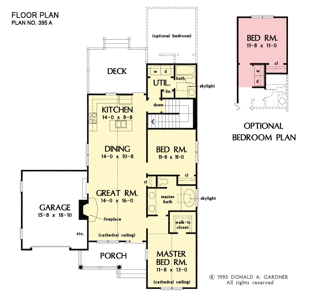 This is the first floor plan image for simple house plan 395 The Anderson if the home is built over a basement