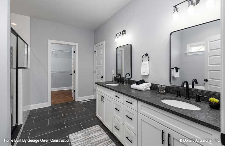 Plenty of space with this double sink vanity in the master bath. Applecross plan 1501