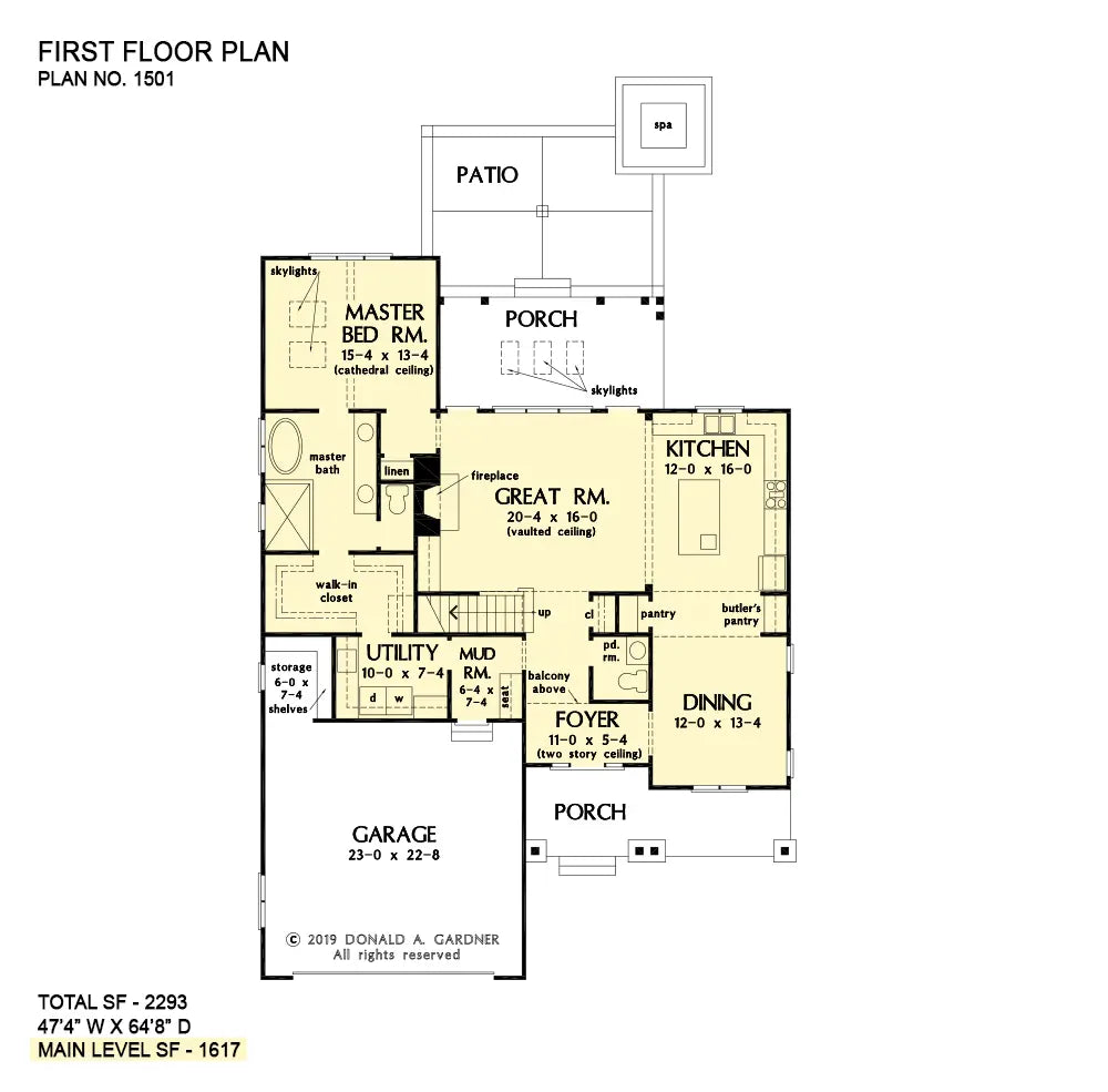 This is the first floor plan image for cottage house plan 1501 The Applecross