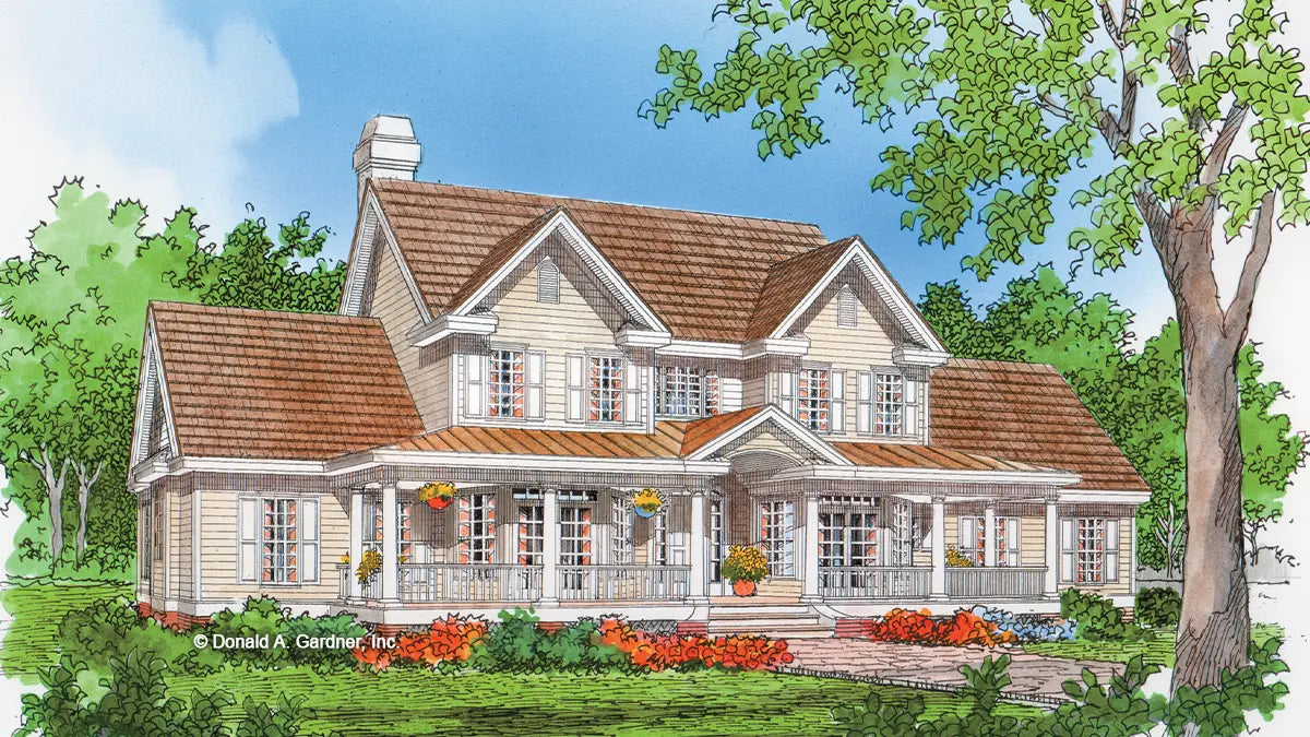 Front view illustration. The Arbordale plan 452.