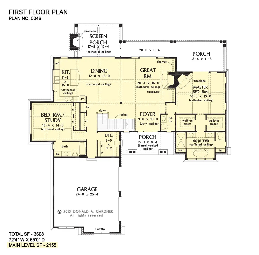 This is the first floor plan image for rustic house plan 5046 The Asiago Ridge