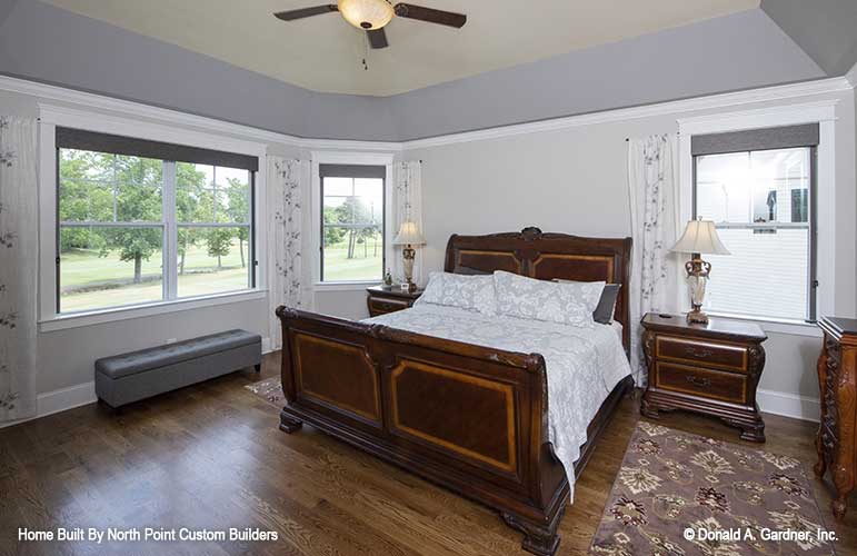 The master bedroom is a quiet retreat in craftsman house plan 1409 The Austin