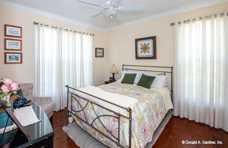 Flat ceiling and ceiling fan in the bedroom. The Avant plan 1346.