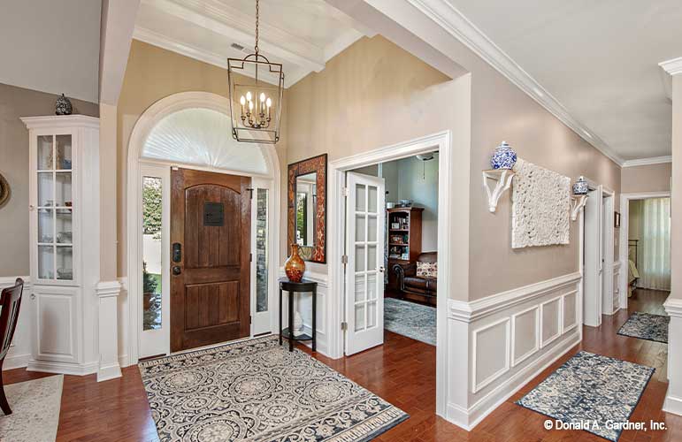 Half round window above the entry door in the foyer. The Avant plan 1346.