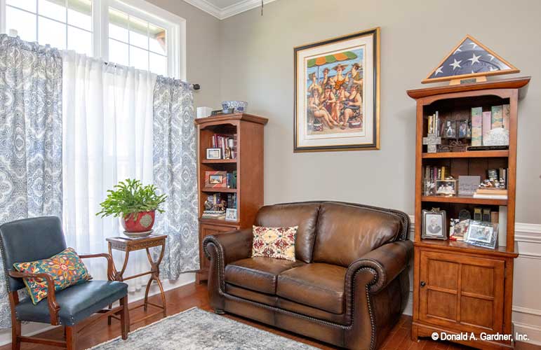 Wood floors in the study. The Avant plan 1346.