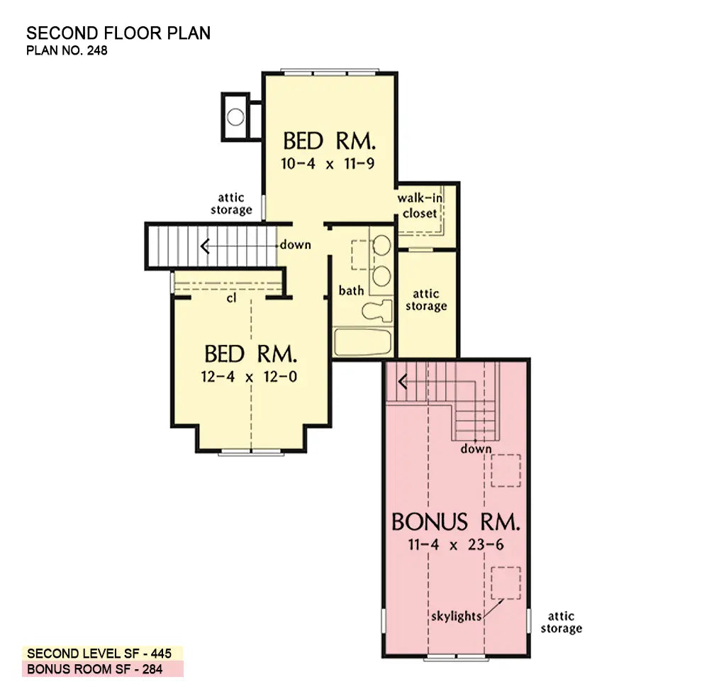 This is the second floor plan image for two story house plan 248 The Barclay