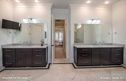 Separate vanities in the master bathroom. The Barlett plan 1372. 