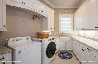 Wrap around counter space in the utility room. The Barlett plan 1372. 