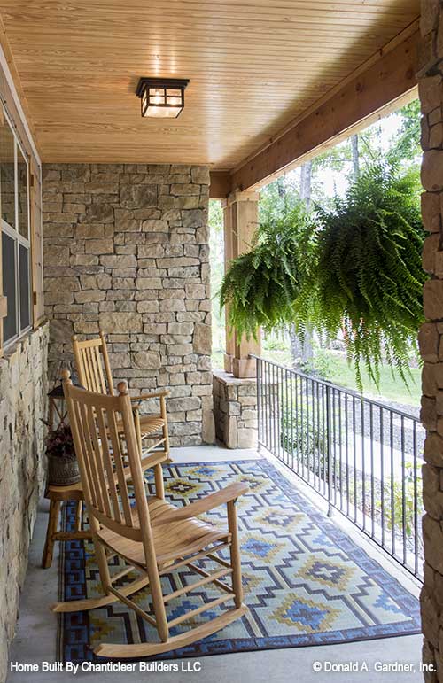 Rocking chairs on the covered front porch. The Baskerville plan 1312.