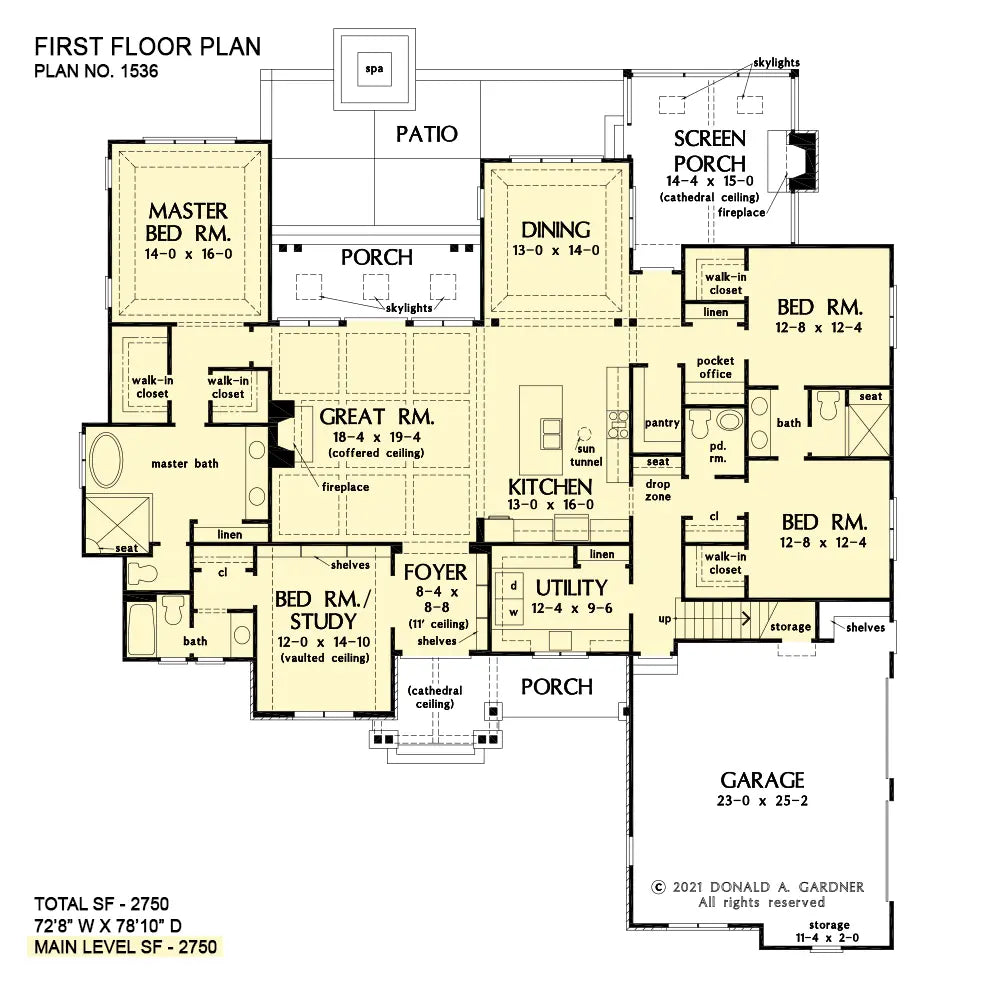 This is the first floor plan image for cottage house plan 1536 The Baxter