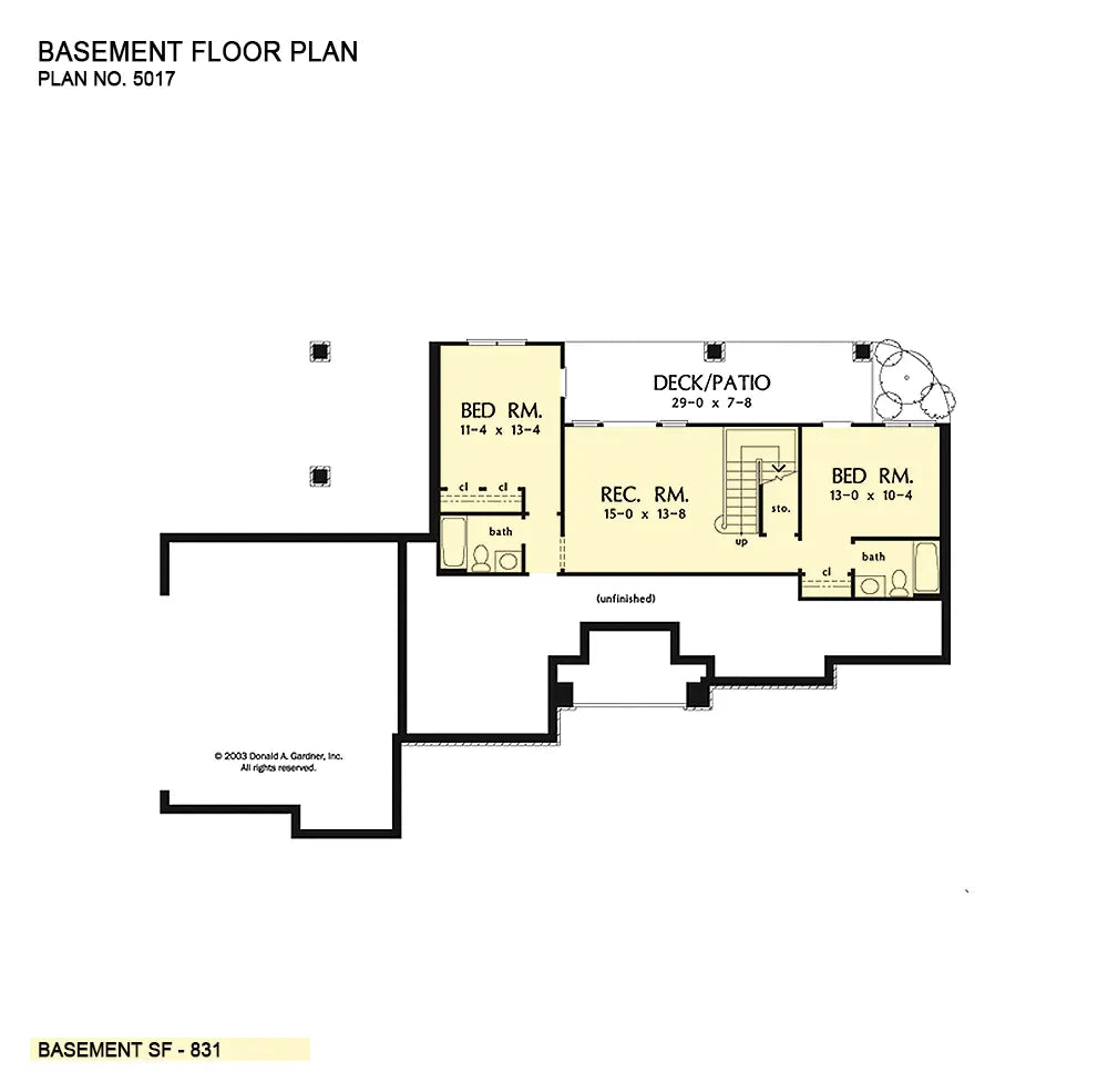 This is the basement floor plan image for mountain house plan 5017 The Belmar