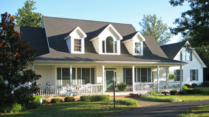 This is a photograph of the front of farmhouse house plan 308 The Bentonville as built by a customer