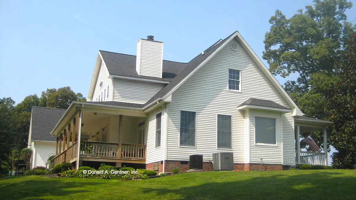 This is a photograph of the side of four bedroom house plan 308 The Bentonville as built by a customer