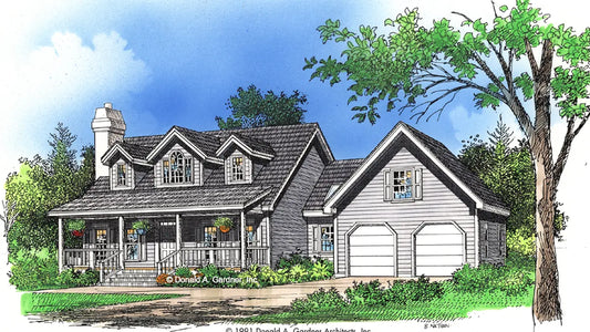 Front view illustration. The Berryhill plan 238.