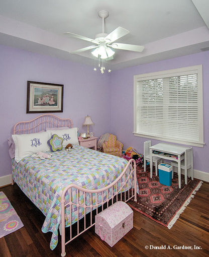 Tray ceiling in secondary bedroom. The Birchwood plan 1239.