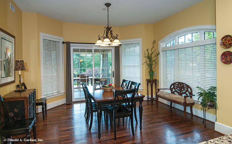 Large arched window in the breakfast room. The Birchwood plan 1239.