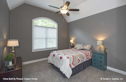 Secondary bedroom with double arch window. Blarney plan 1424 