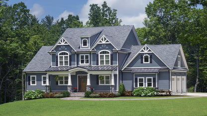 This is a photograph of the front of Modern Farmhouse house plan 1424 The Blarney as built by a customer