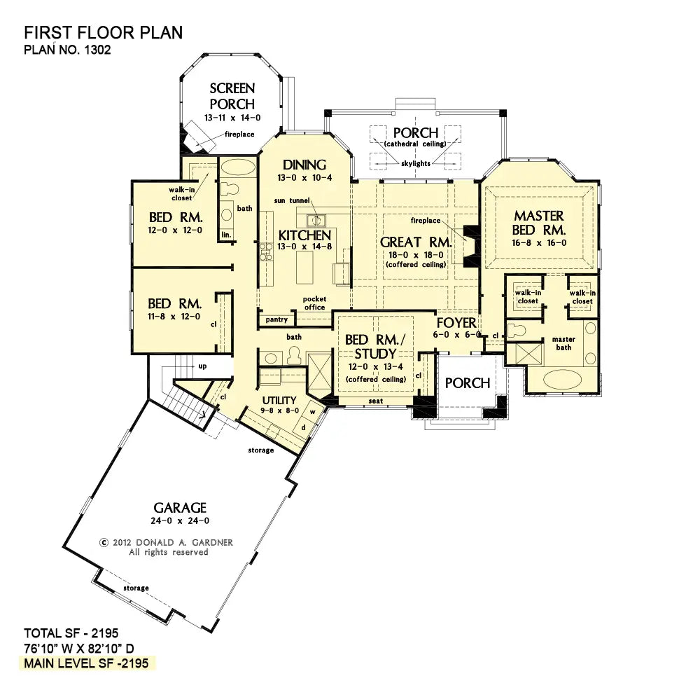 This is the first floor plan image for rustic house plan 1302 The Bluestone