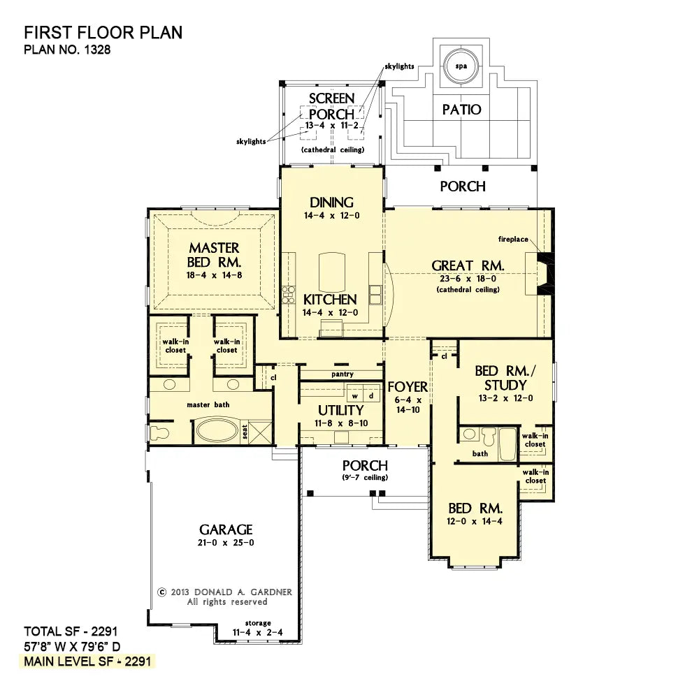 This is the first floor plan image for craftsman house plan 1328 The Bosworth