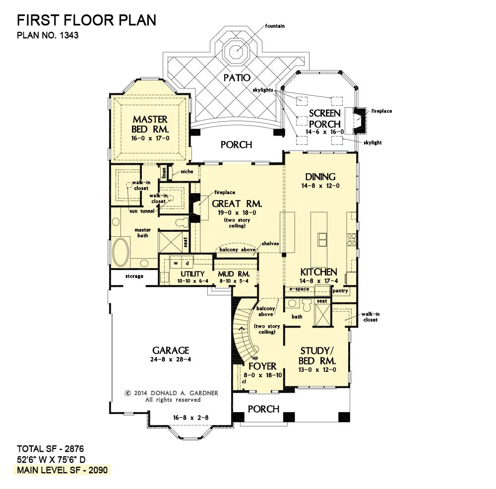 This is the first floor plan image for craftsman house plan 1343 The Braxton