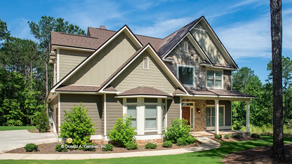 This is a photograph of the front of craftsman house plan 1343 The Braxton as built by a customer