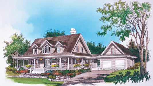 This is an illustration of the front of country house plan 259 The Briarcliff