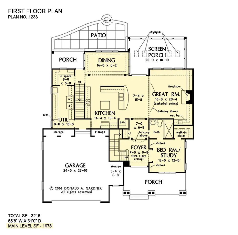 This is the first floor plan image for craftsman house plan 1233 The Brielle