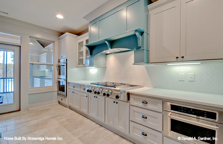 Kitchen counter space with stove picture for house plan 1340 The Brodie